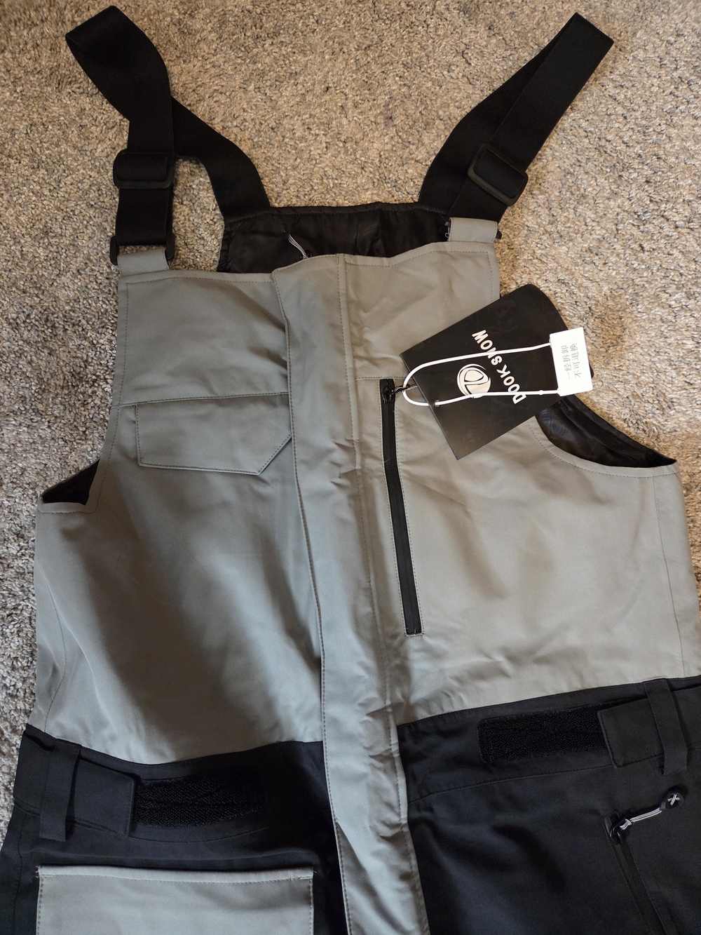Men's or Womens Two-Tone Gray/Black Snow Pants